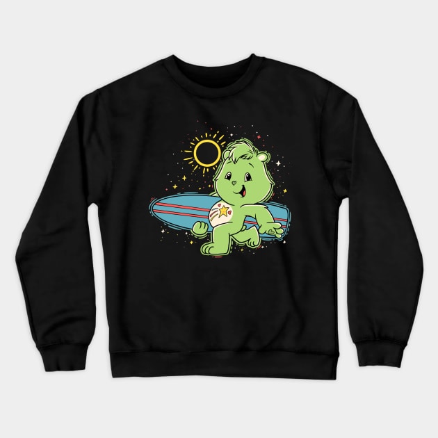 Care Bear With Surfboard Crewneck Sweatshirt by mixedaiart